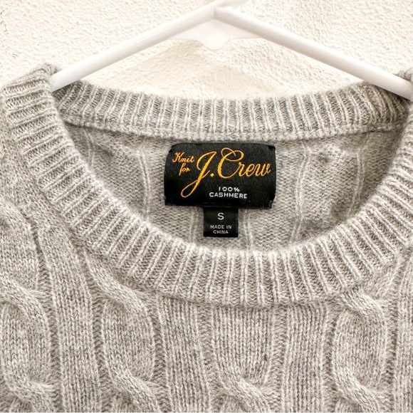 J. Crew Cashmere Cable Knit Sweater Grey S - Picture 4 of 4